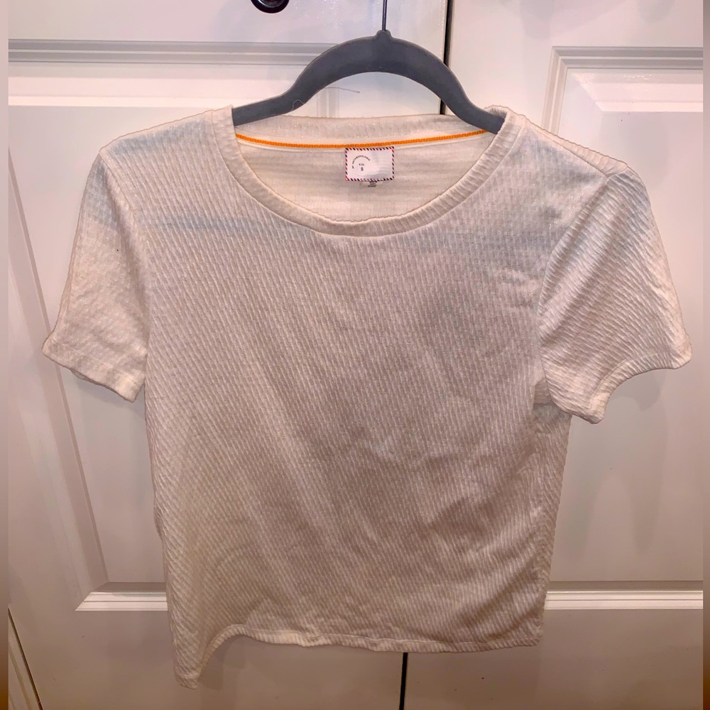 Anthropologie Cream/gold tee!